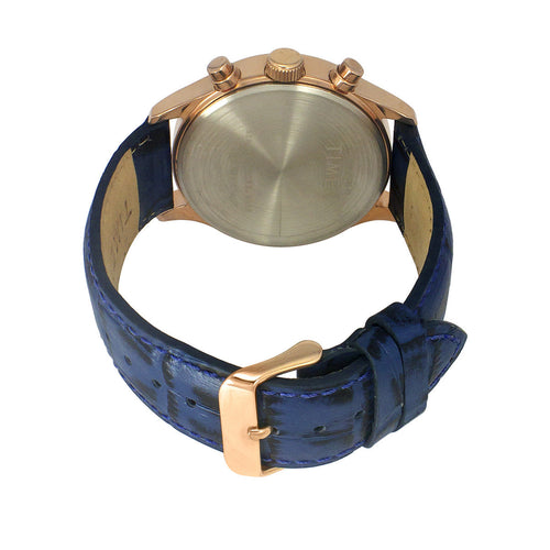 Timex Fashion Men's Blue Dial Round Case Dual time Function Watch -TWEG19807