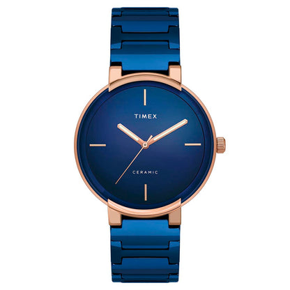 Timex Fashion Men's Blue Dial Round Case 3 Hands Function Watch -TWEG21201