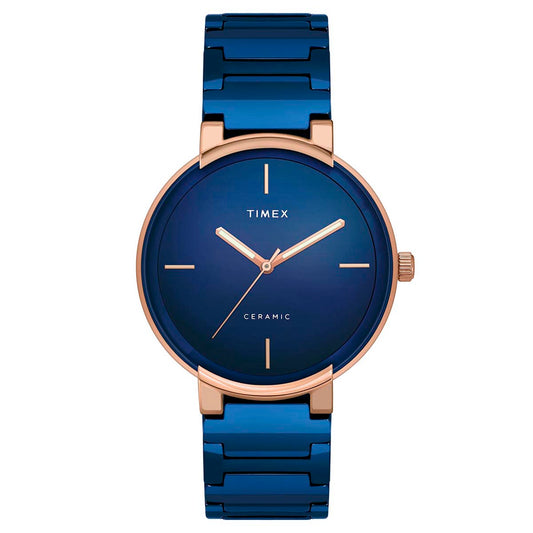 Timex Fashion Men's Blue Dial Round Case 3 Hands Function Watch -TWEG21201