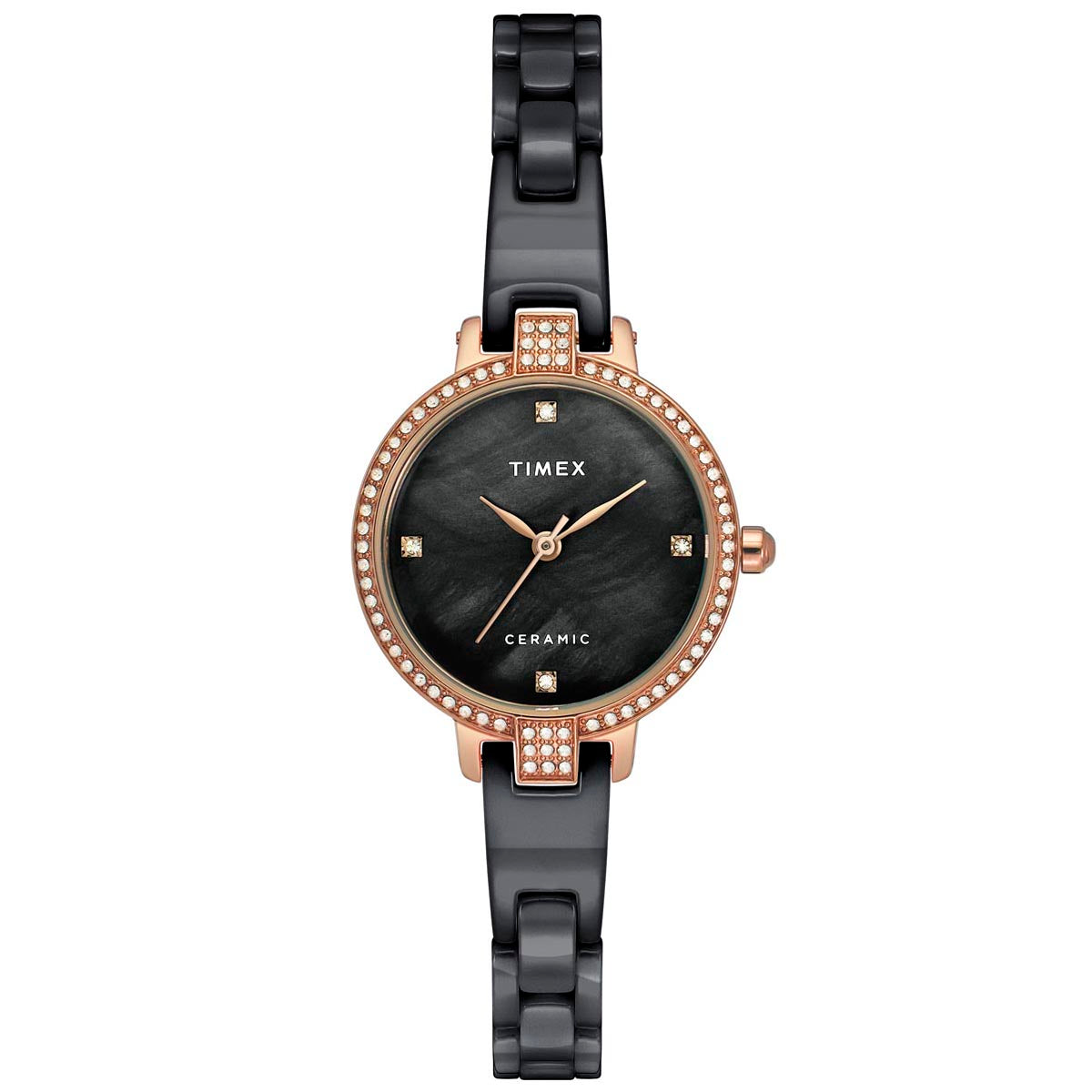 Timex Fashion Women's Mother of Pearl Dial Round Case 3 Hands Function Watch -TWEL15703