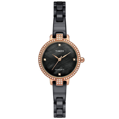 Timex Fashion Women's Mother of Pearl Dial Round Case 3 Hands Function Watch -TWEL15703