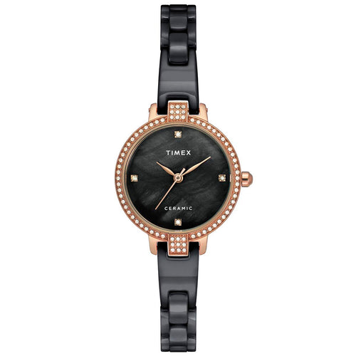 Timex Fashion Women's Mother of Pearl Dial Round Case 3 Hands Function Watch -TWEL15703