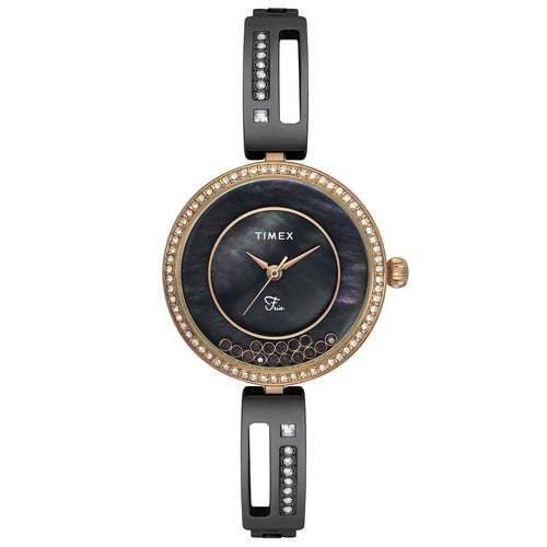 Timex Fria Women Black Round Analog Watch - TWEL16500