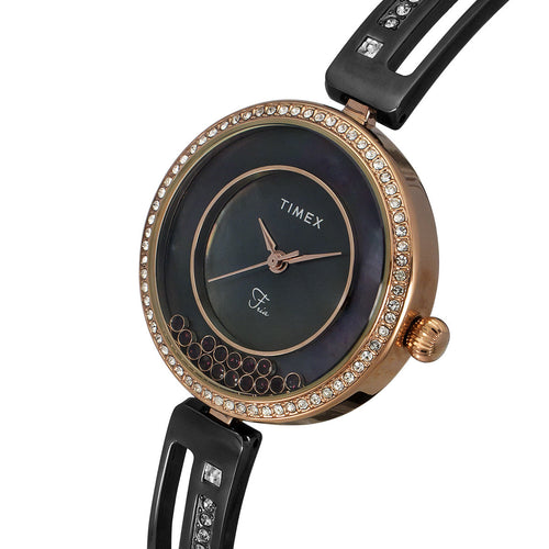 Timex Fria Women Black Round Analog Watch - TWEL16500