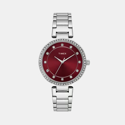 Trendline Women Quartz Red Dial Analog Stainless Steel Watch TWEL18732